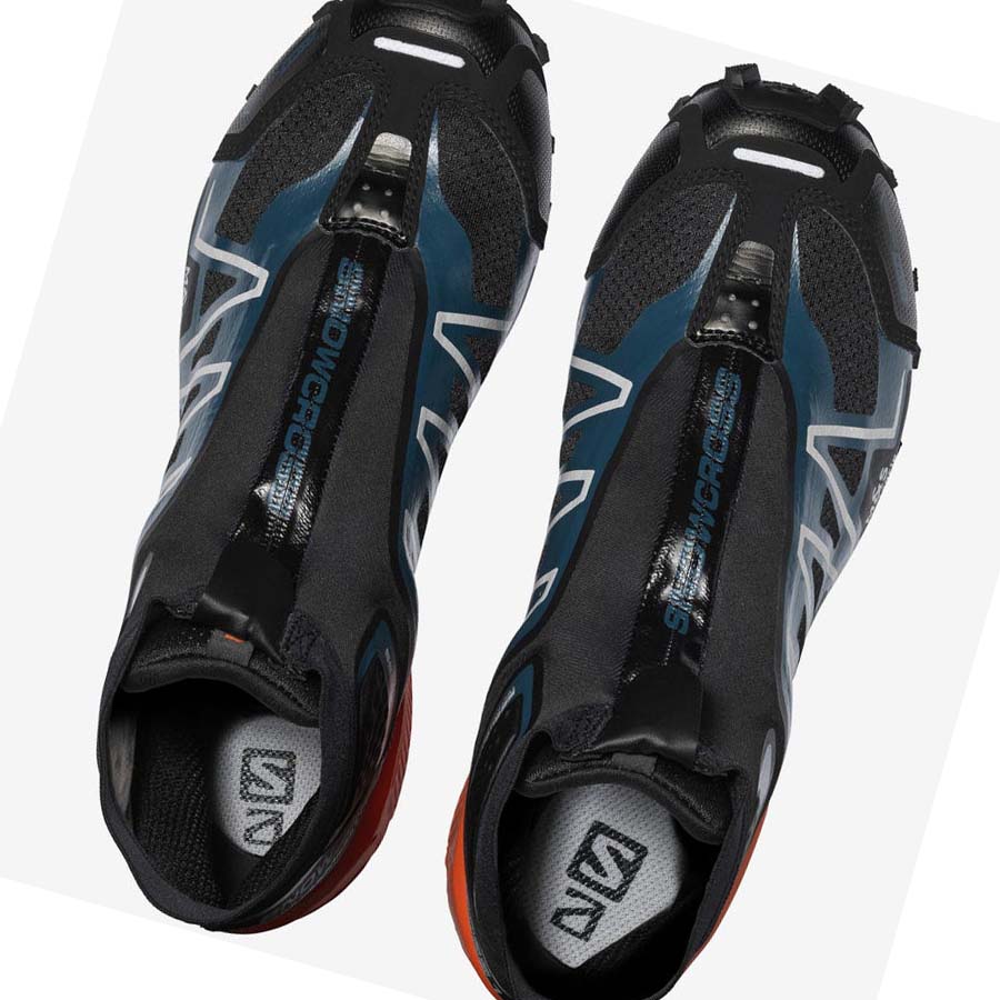 Salomon SNOWCROSS ADVANCED Tornacipő Férfi Fekete Kék Narancssárga | HU 2182WNB